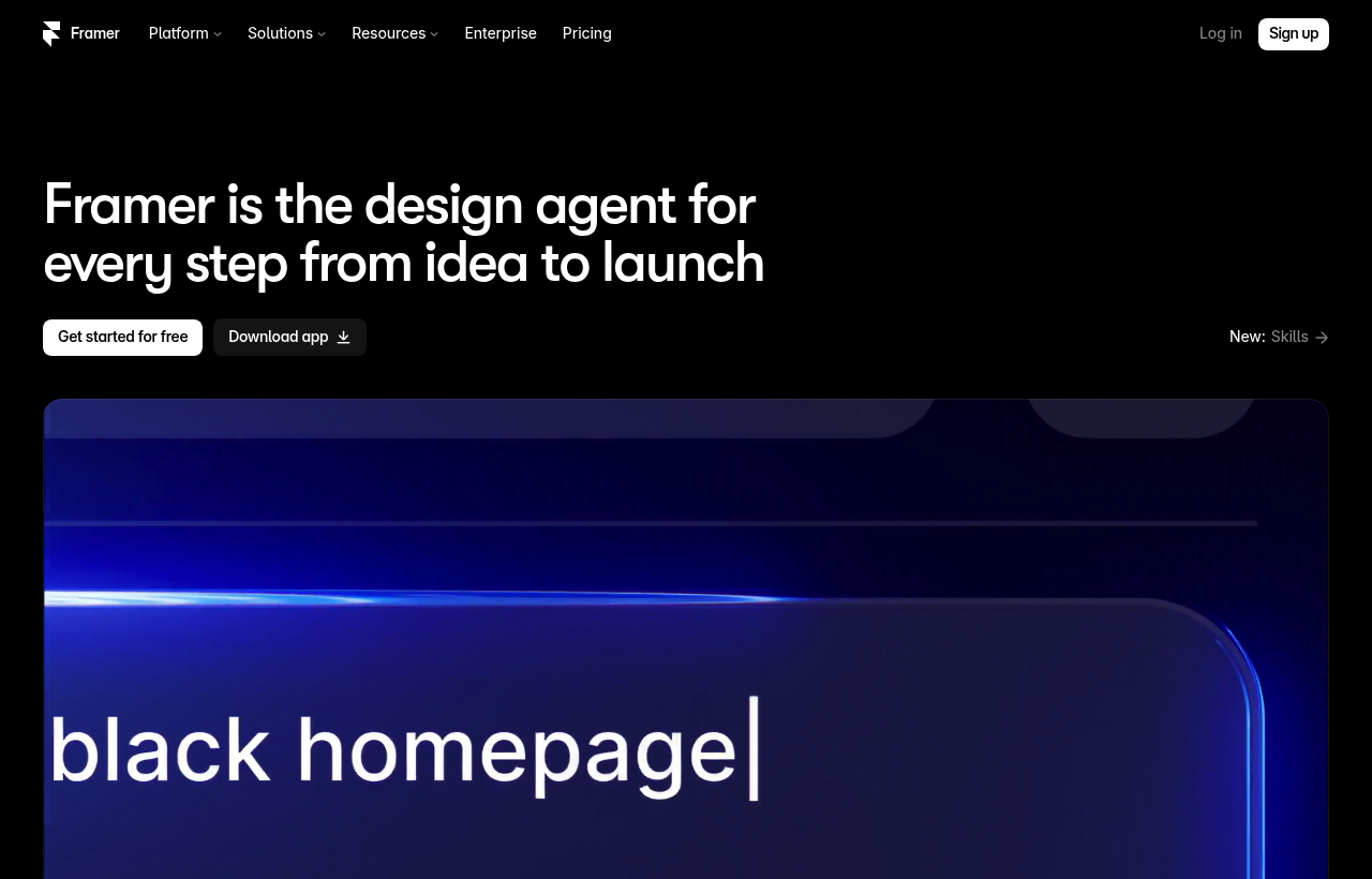Framer product homepage
