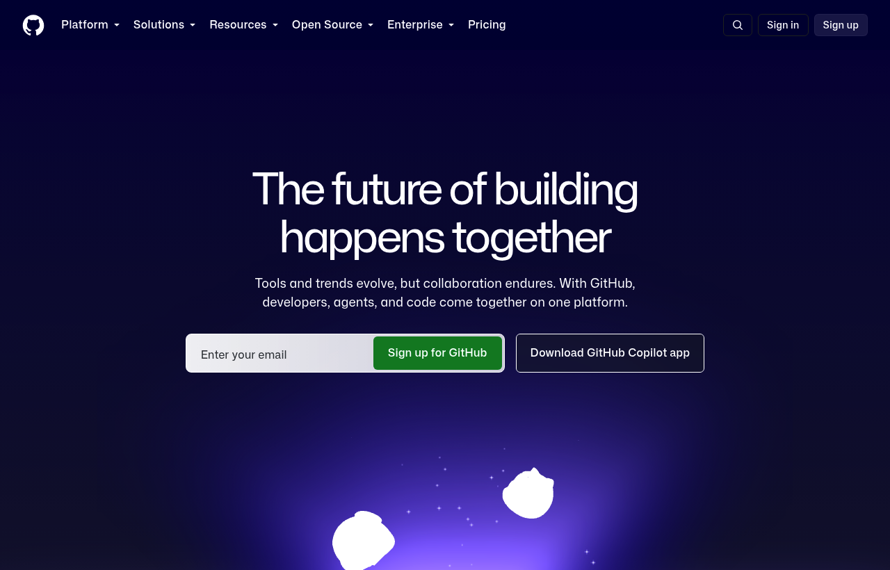 GitHub product homepage