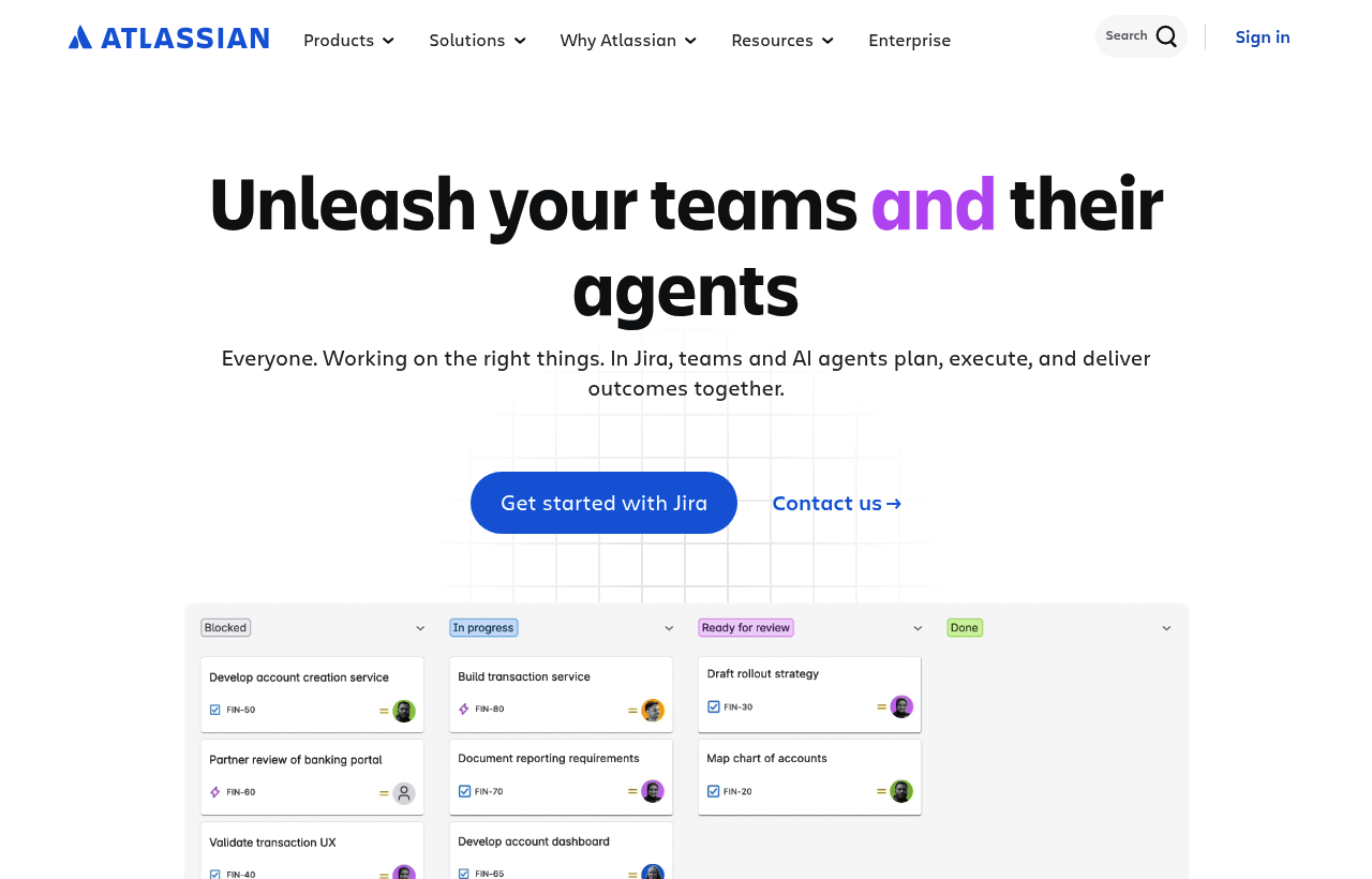Jira product homepage