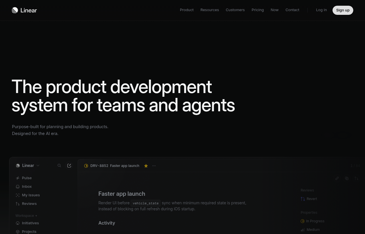 Linear homepage