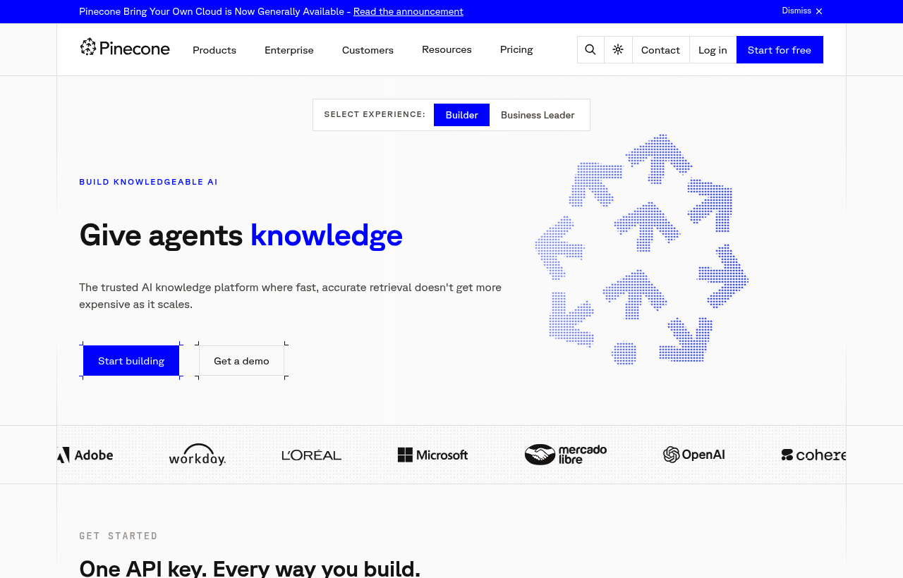 Pinecone product homepage