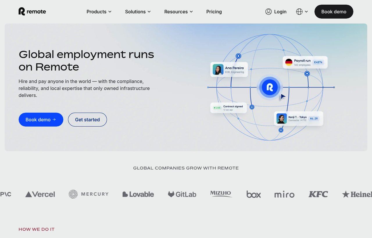 Remote product homepage