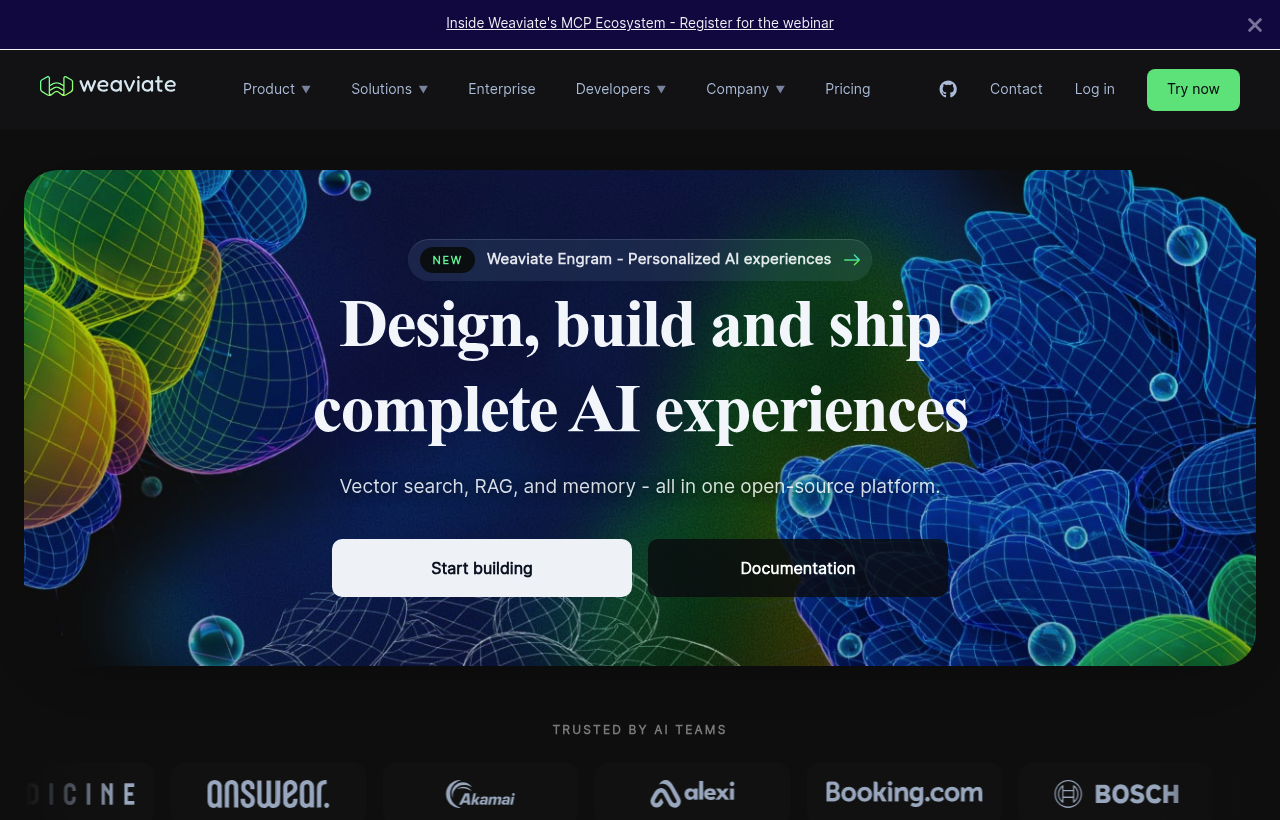 Weaviate product homepage