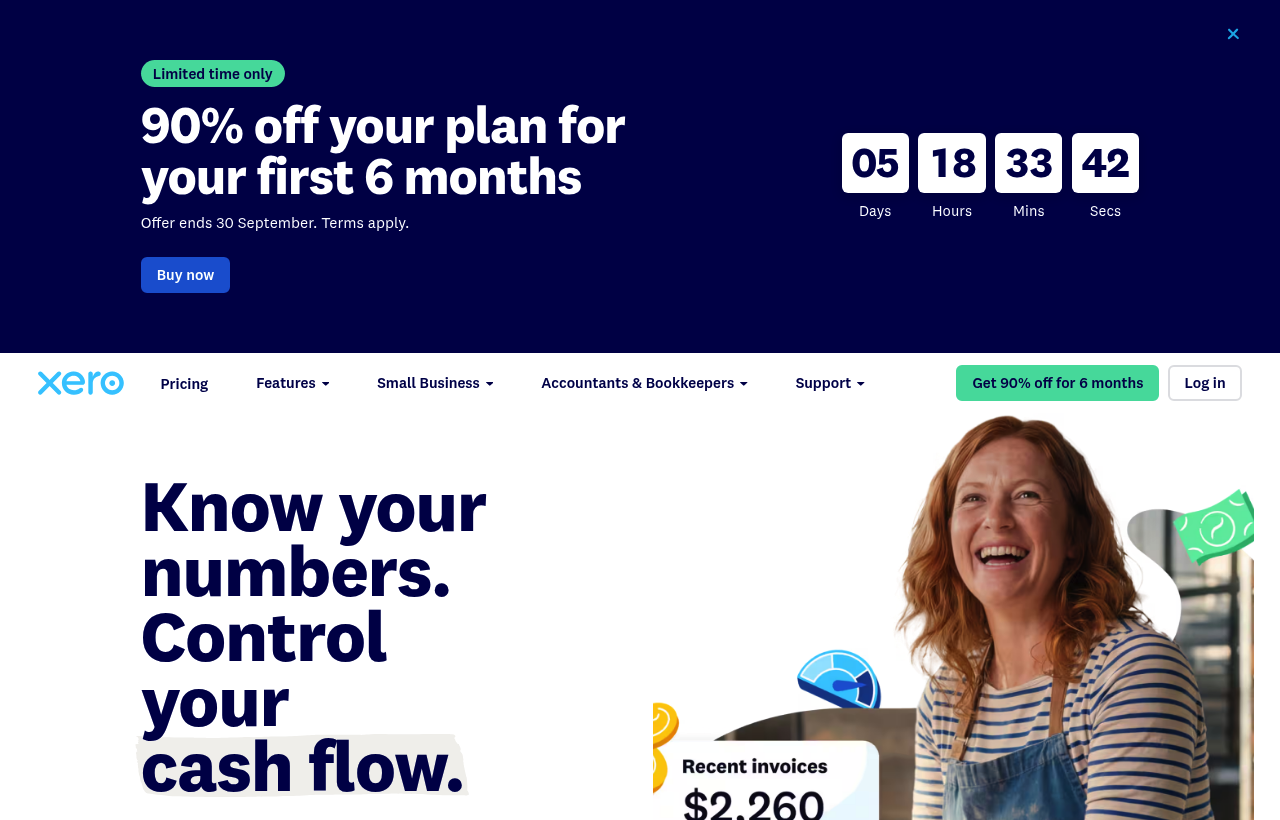 Xero product homepage